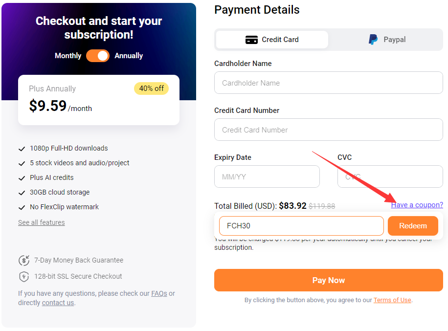 FlexClip coupon guide
